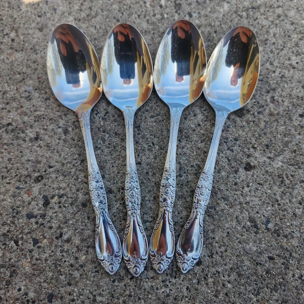 Oneida Northland Carolina Banbury Teaspoons Set 4 Korea Stainless Flatware Vtg